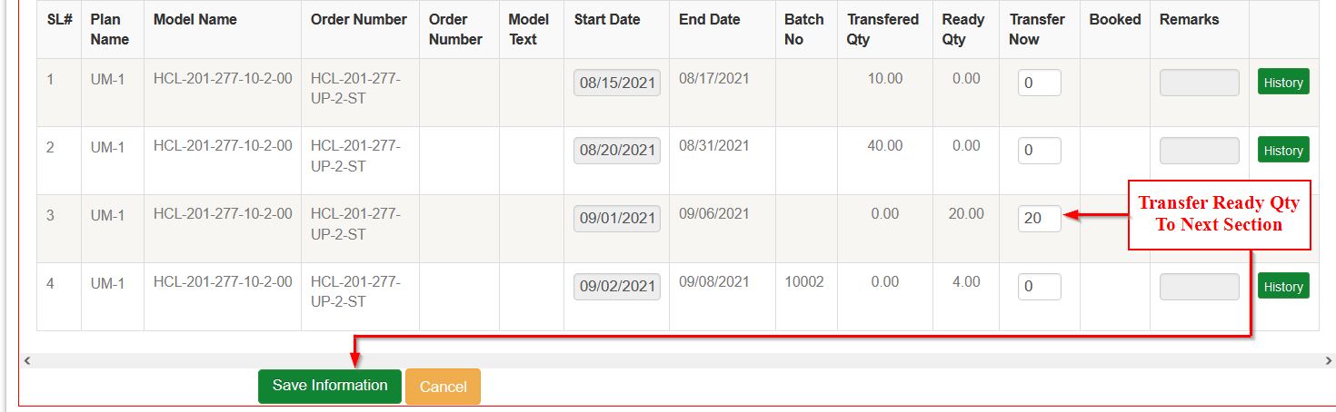 Lecquer Section Transfer